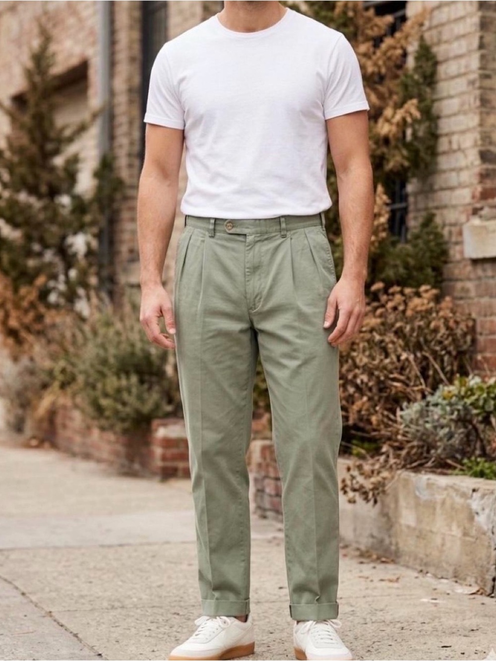 Polo Ralph Lauren Men's Olive Green Pleated Chino Pants 100% cotton. Size 38/30